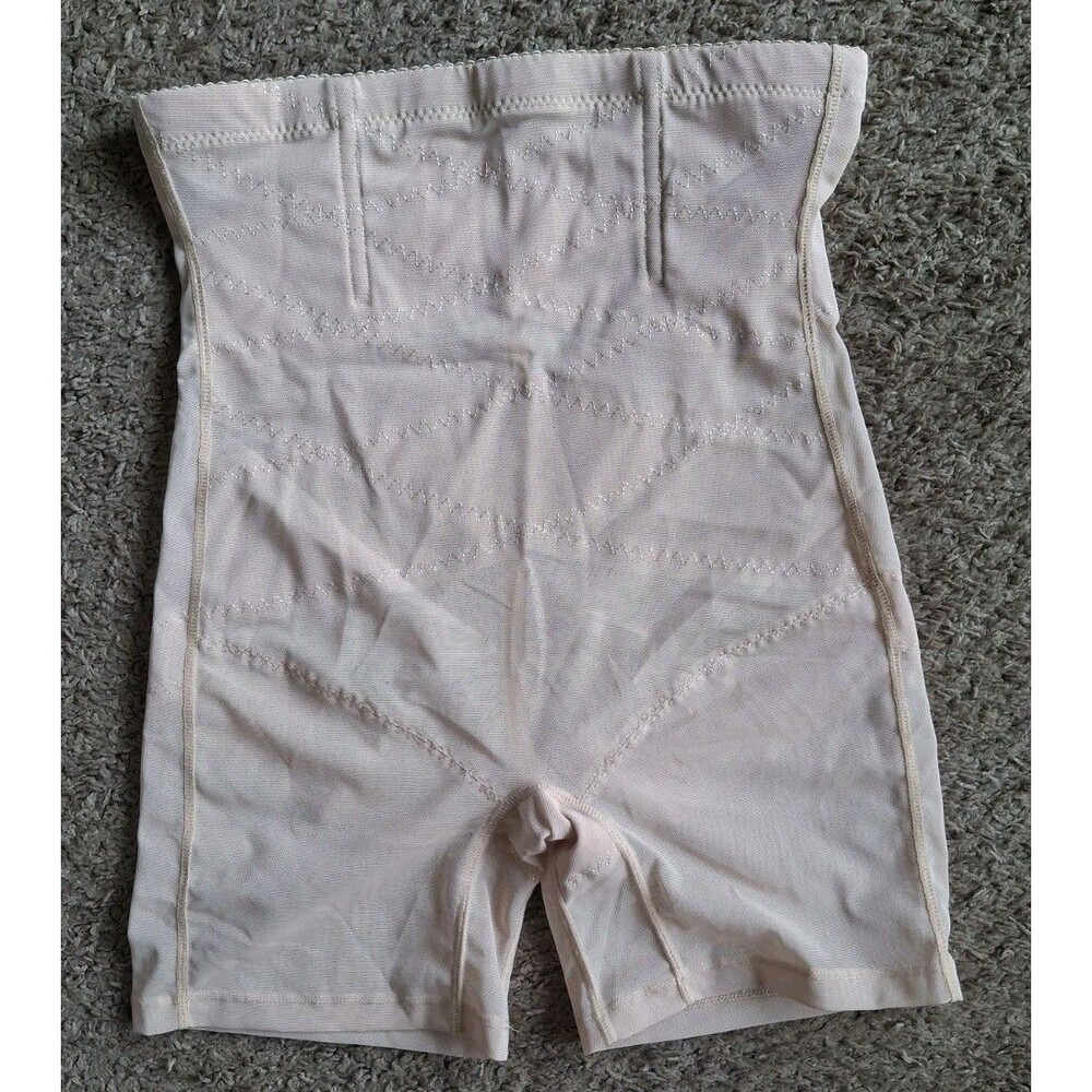 Tummy Control High Waist Shaper Shorts Large Tan Mesh Body Shaper Girdle Boning